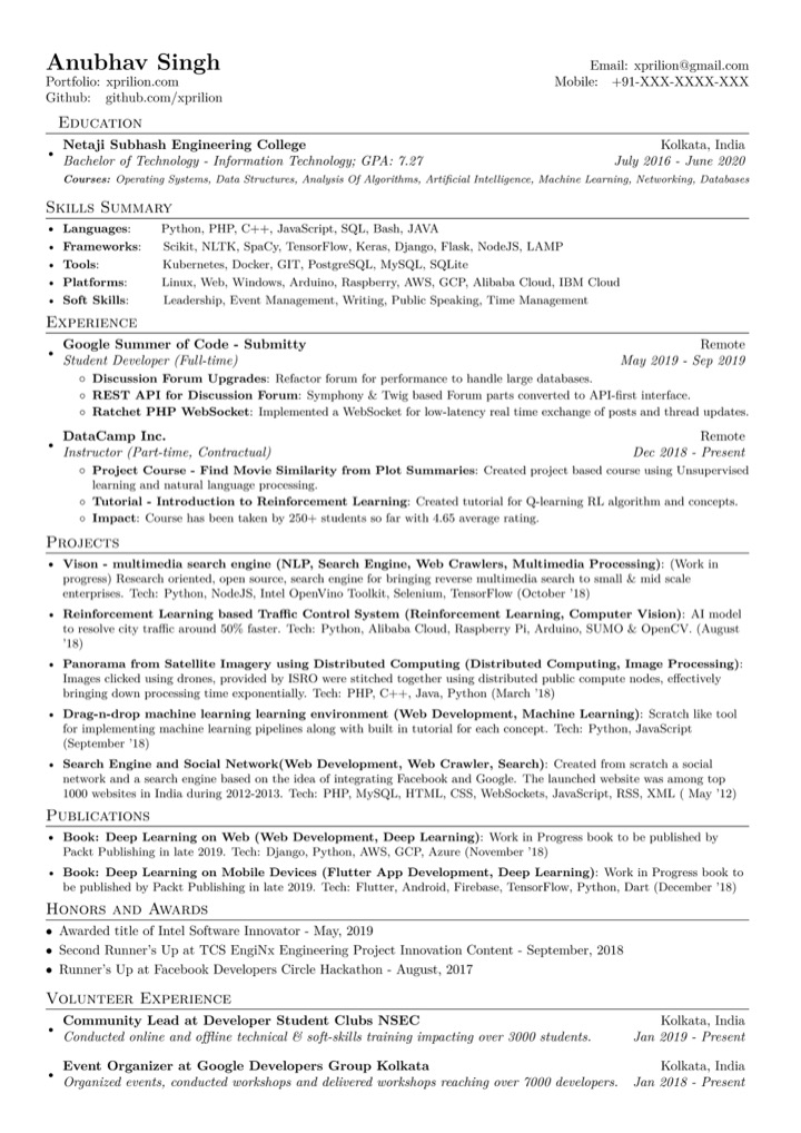 Classic — modèle CV ATS-optimisé PDF professionnel